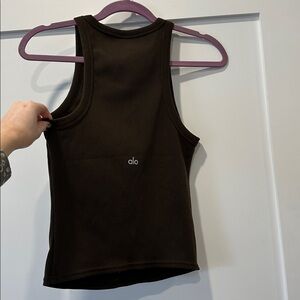 ALO Goddess Ribbed Go-To Tank - Espresso